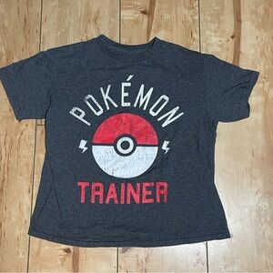 Pokémon Trainer Graphic Tee - Kids XS - Gray with Red & White Poké Ball Design‎